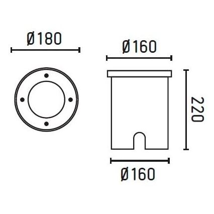 FARO 71483 - Lámpara empotrable exterior TECNO-1 1xE27/60W/230V IP67