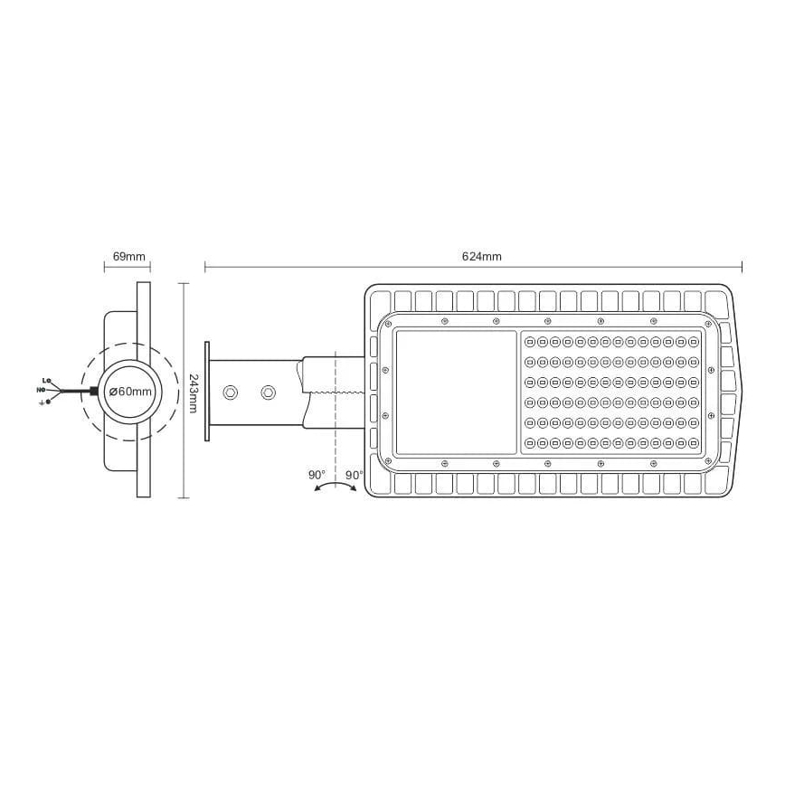 Farola LED LED/100W/230V 5000K IP65