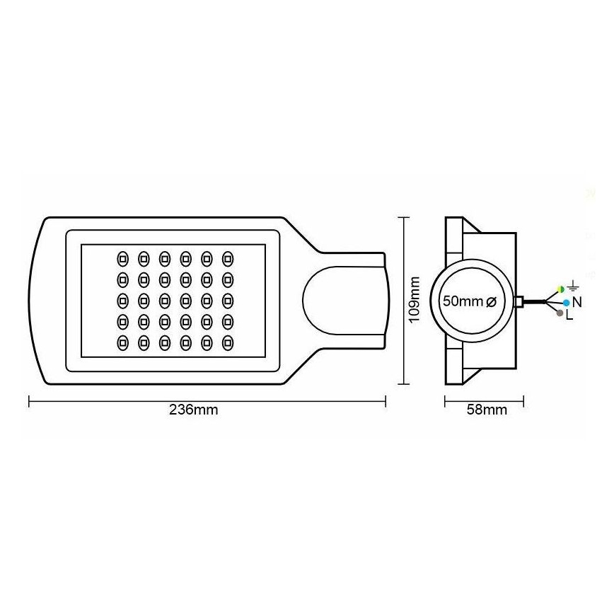 Farola LED LED/30W/170-400V IP67