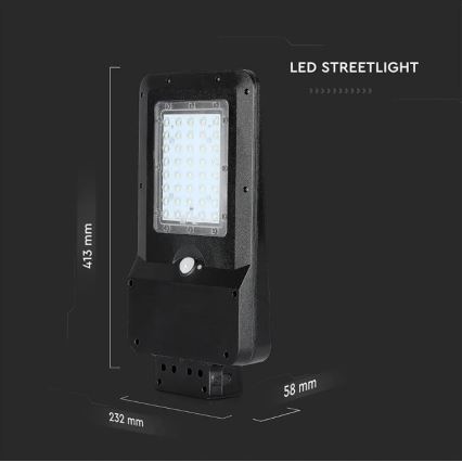 Farola solar LED con sensor LED/15W/7,4V 4000K IP65 10800 mAh