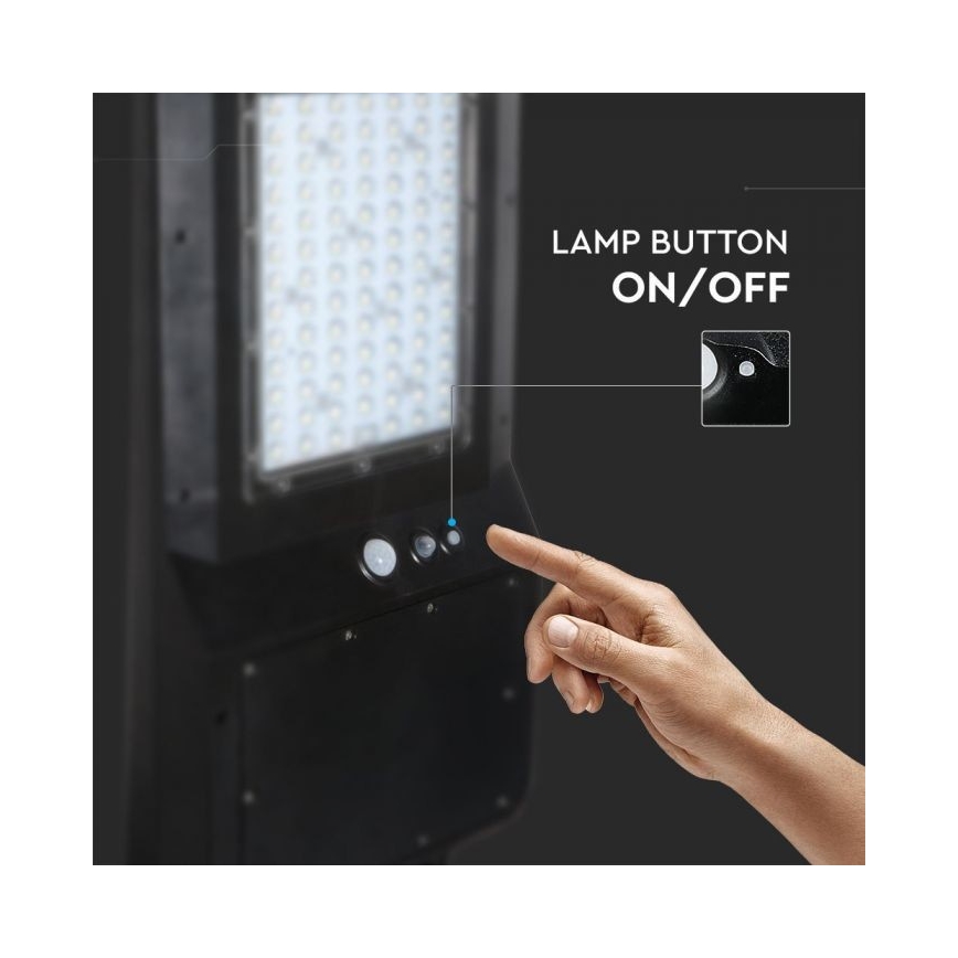 Farola solar LED con sensor LED/40W/9,6V IP65 6000K + control remoto