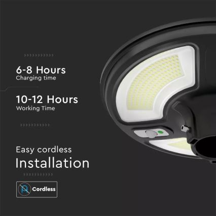 Farola solar LED con sensor LED/7,5W/3,2V IP65 4000K 15000 mAh + control remoto