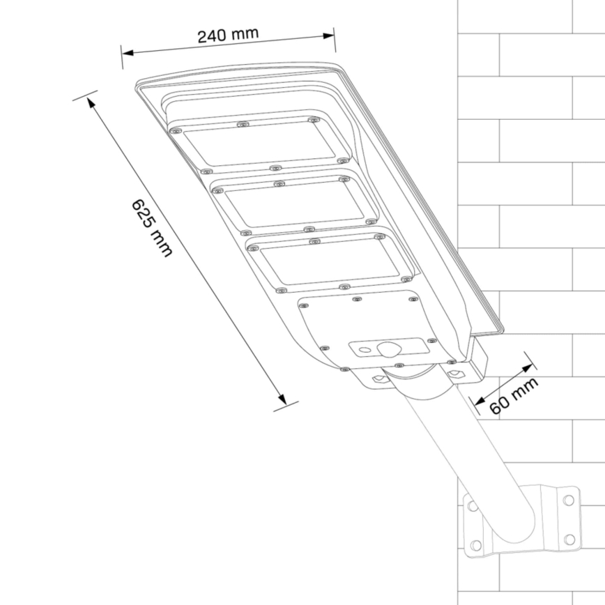 Farola solar LED con sensor STREET LED/10W/3,2V IP65 + control remoto