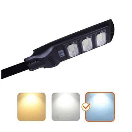 Farola solar LED regulable con sensor de movimiento y crepuscular URBI LED/8W/3,2V 6500K IP54 + control remoto