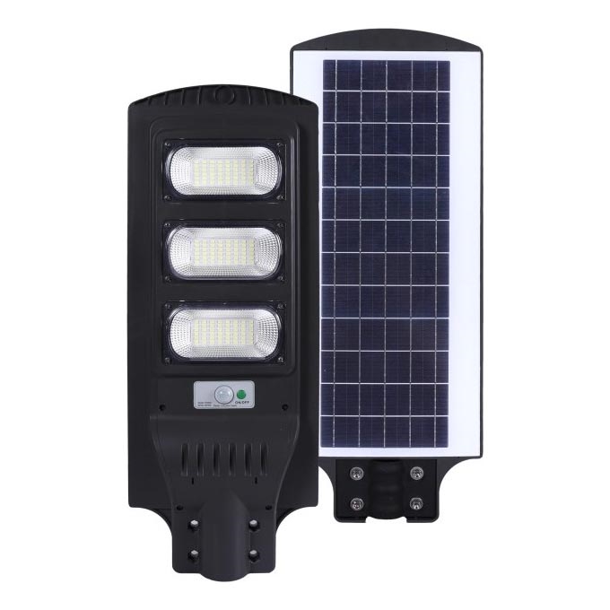 Farola solar LED regulable con sensor de movimiento y crepuscular URBI LED/8W/3,2V 6500K IP54 + control remoto