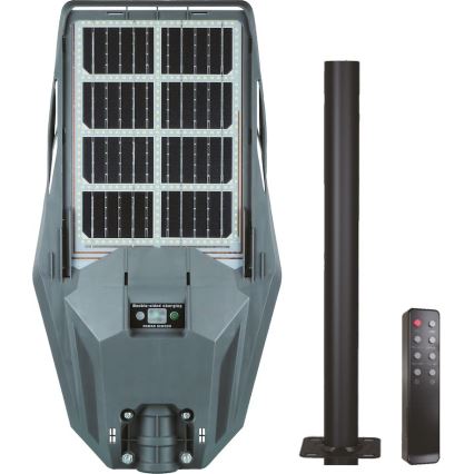 Farola solar LED regulable con sensor KERS LED/300W/3,2V 6500K 8000 mAh IP65 gris + mando a distancia