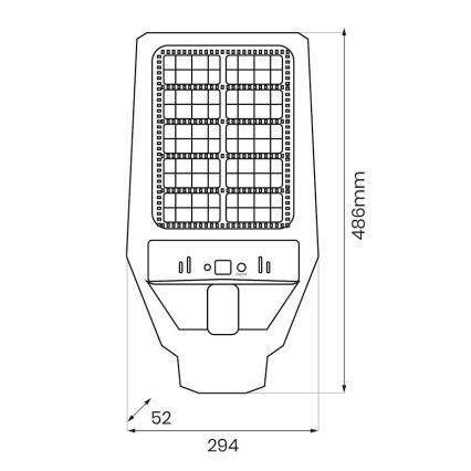 Farola solar LED regulable con sensor KERS LED/300W/3,2V 6500K 8000 mAh IP65 gris + mando a distancia