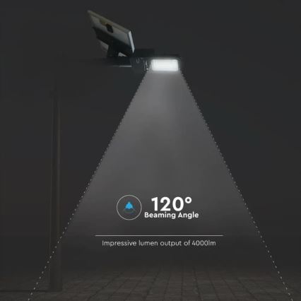 Farola solar LED regulable LED/50W/6,4V 4000K IP65 50000 mAh + mando a distancia