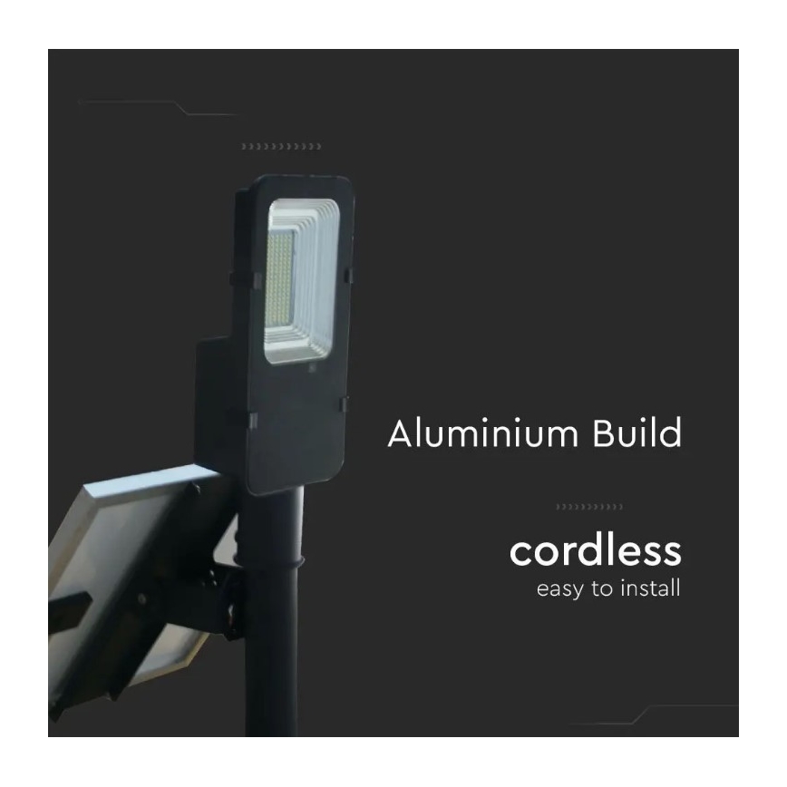 Farola solar LED regulable LED/50W/6,4V 4000K IP65 50000 mAh + mando a distancia