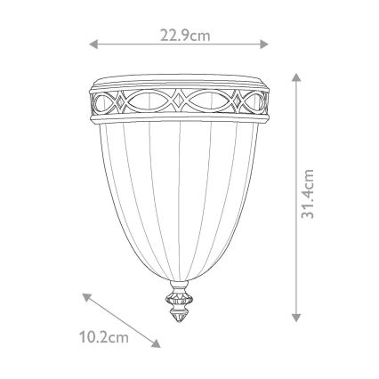 Feiss - Aplique DRAWING ROOM 1xE27/60W/230V bronce
