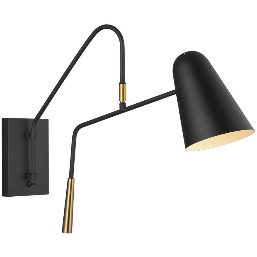 Feiss - Aplique SIMON 1xE27/60W/230V negro/dorado