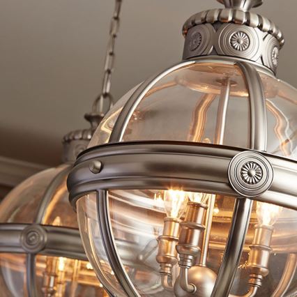 Feiss - Lámpara colgante con cadena ADAMS 3xE14/60W/230V bronce