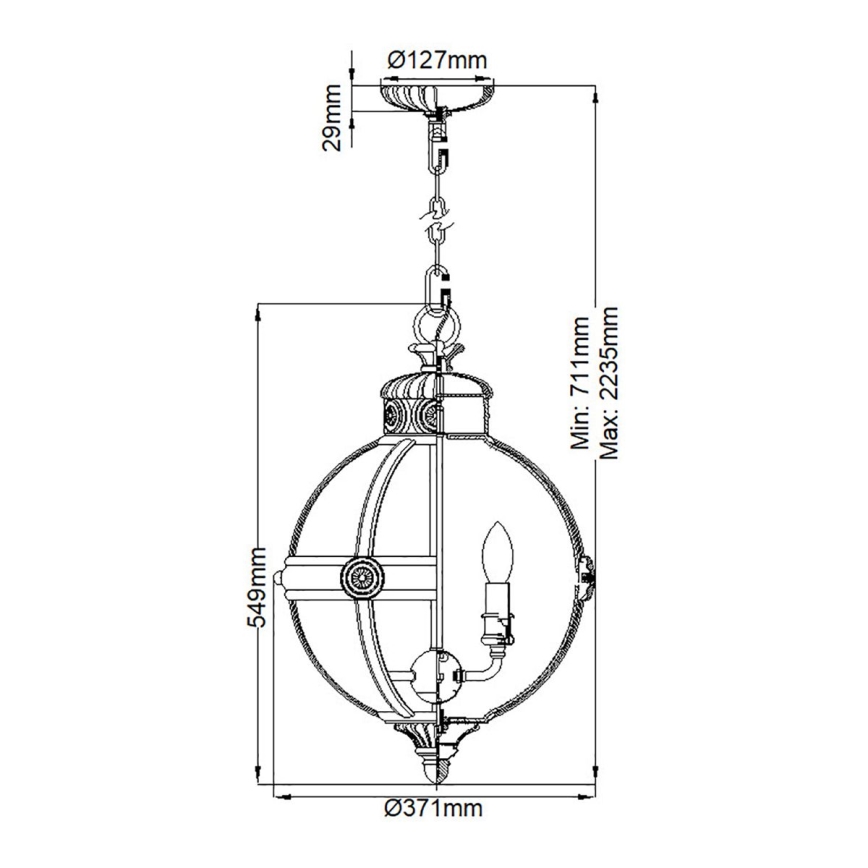 Feiss - Lámpara colgante con cadena ADAMS 3xE14/60W/230V bronce