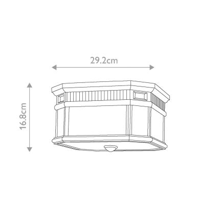 Feiss - Plafón de exterior COTSWOLD LANE 2xE27/60W/230V IP44