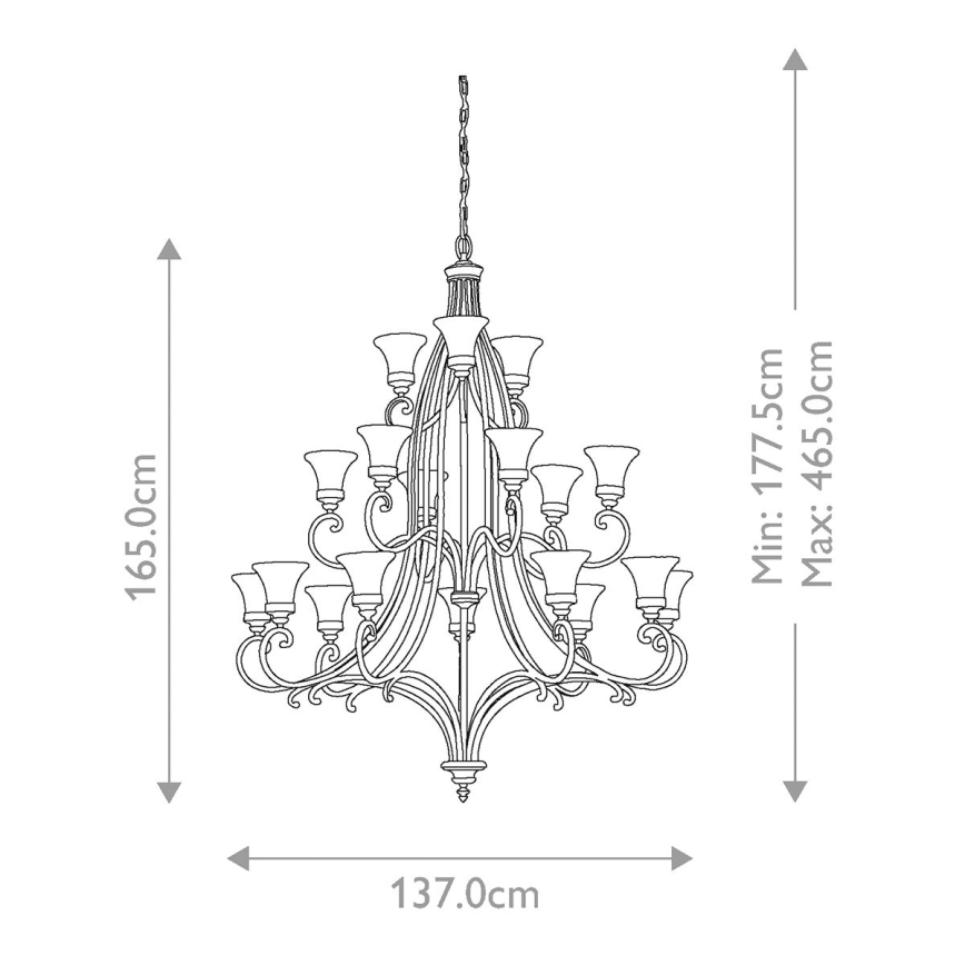Feiss - Lámpara colgante con cadena DRAWING ROOM 18xE27/60W/230V