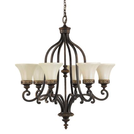 Feiss - Lámpara colgante con cadena DRAWING ROOM 6xE27/60W/230V
