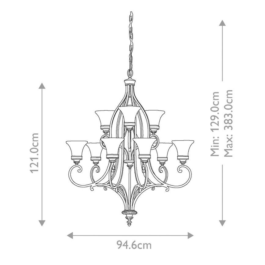 Feiss - Lámpara colgante con cadena DRAWING ROOM 9xE27/60W/230V
