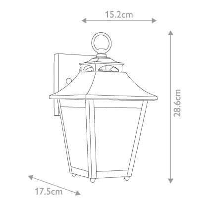 Feiss - Aplique de exterior GALENA 1xE27/60W/230V IP44