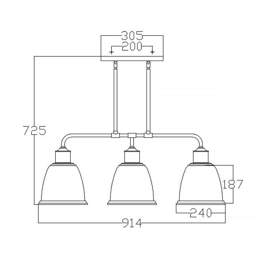 Feiss - Lámpara colgante HOBSON 3xE27/60W/230V
