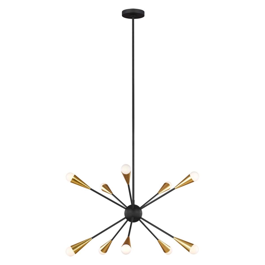 Feiss - Lámpara colgante LED JAX 10xG9/3W/230V negro/dorado