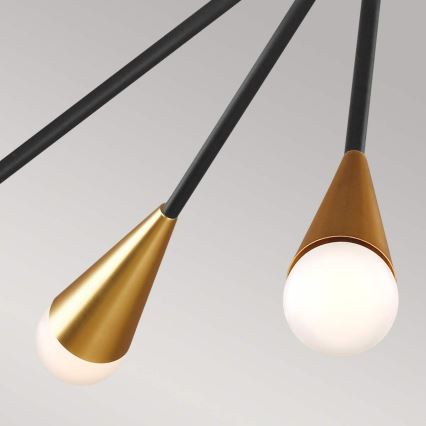 Feiss - Lámpara colgante LED JAX 10xG9/3W/230V negro/dorado