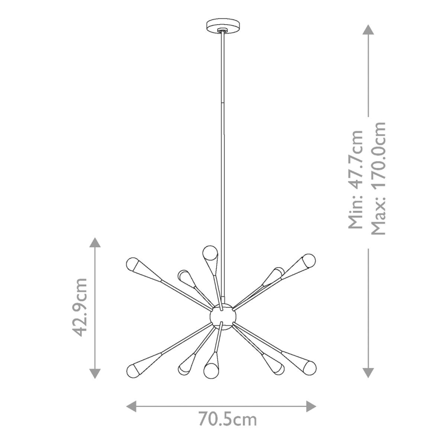 Feiss - Lámpara colgante LED JAX 10xG9/3W/230V negro/dorado