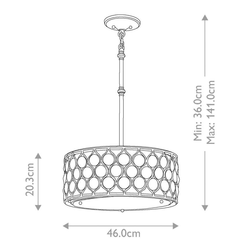 Feiss - Lámpara colgante LUCIA 3xE27/60W/230V