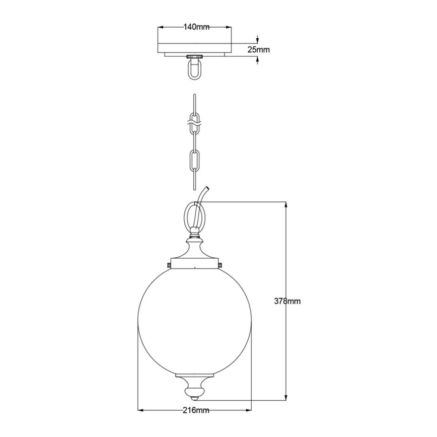 Feiss - Lámpara colgante con cadena PARKMAN 1xE27/60W/230V
