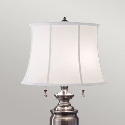 Feiss - Lámpara de mesa STATEROOM 2xE27/60W/230V plata
