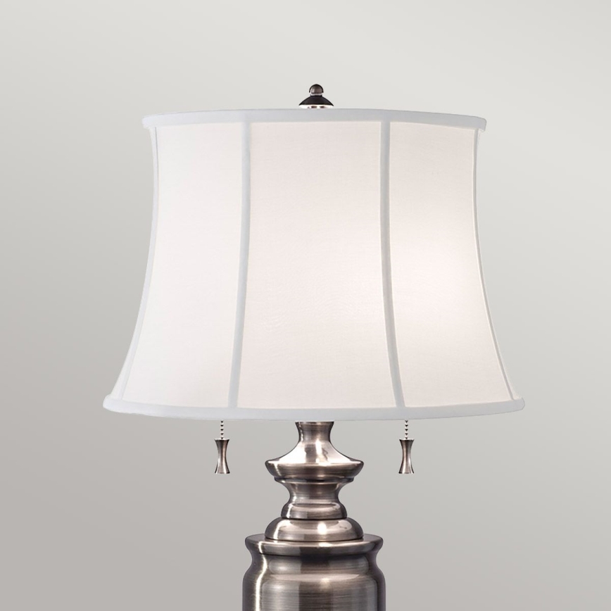 Feiss - Lámpara de mesa STATEROOM 2xE27/60W/230V plata