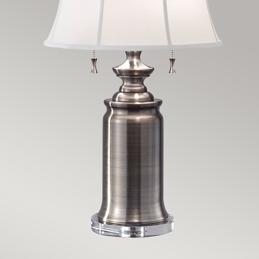 Feiss - Lámpara de mesa STATEROOM 2xE27/60W/230V plata