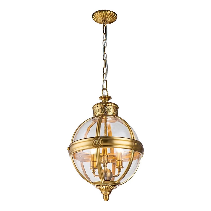 Feiss - Lámpara colgante con cadena ADAMS 3xE14/60W/230V dorado