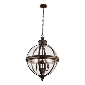 Feiss - Lámpara colgante con cadena ADAMS 4xE14/60W/230V bronce