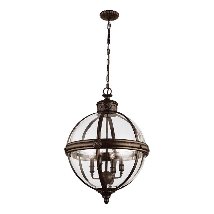 Feiss - Lámpara colgante con cadena ADAMS 4xE14/60W/230V bronce