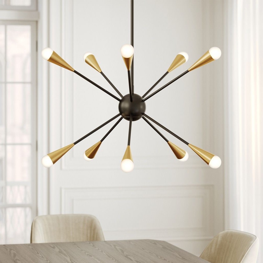 Feiss - Lámpara colgante LED JAX 10xG9/3W/230V negro/dorado
