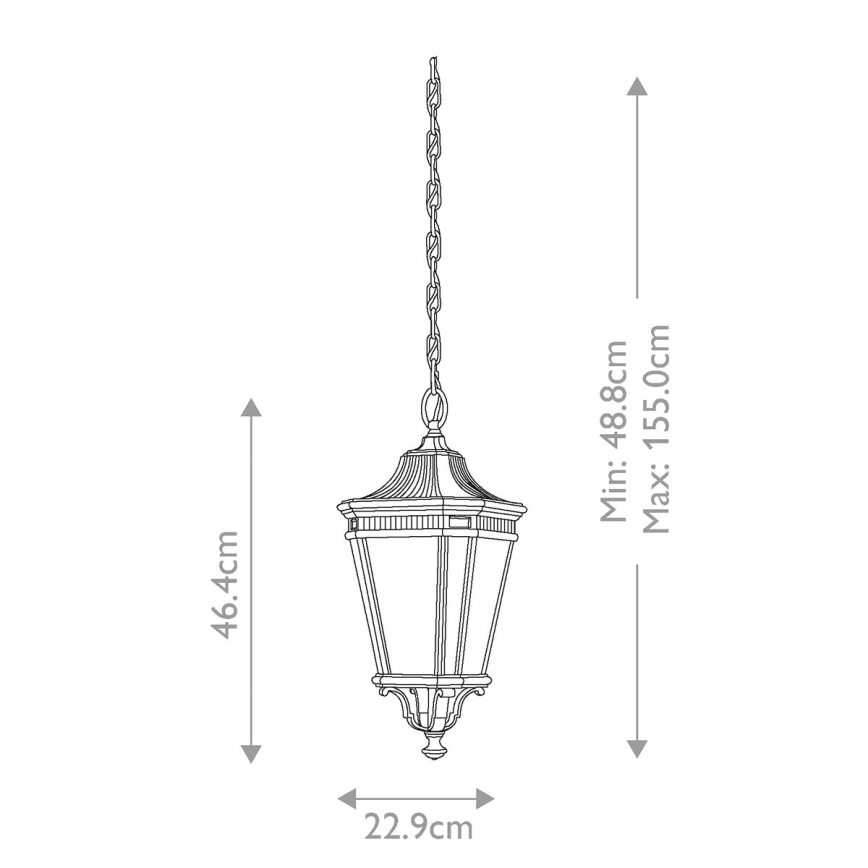 Feiss - Lámpara colgante para exterior COTSWOLD LANE 2xE14/60W/230V negro