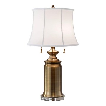 Feiss - Lámpara de mesa STATEROOM 2xE27/60W/230V latón