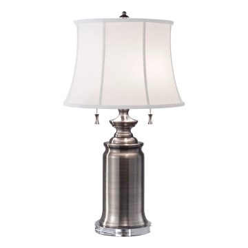 Feiss - Lámpara de mesa STATEROOM 2xE27/60W/230V plata