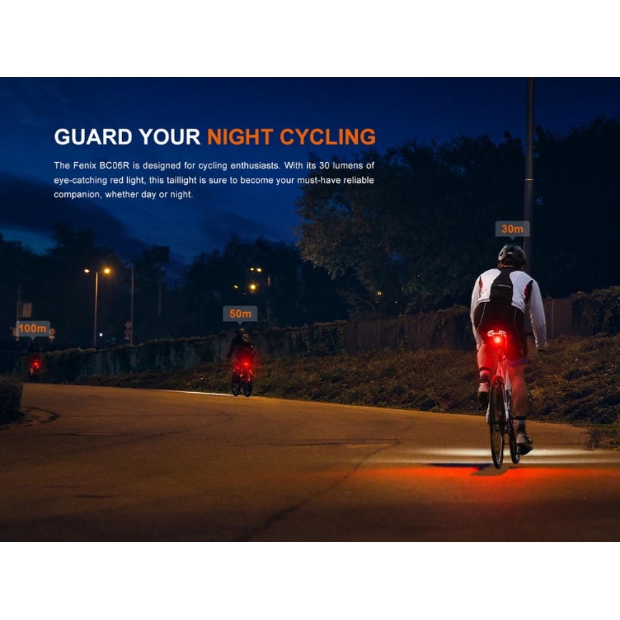 Fenix BC06R - LED Luz de bicicleta regulable y recargable LED/USB IP66 90 lm 24,5 h