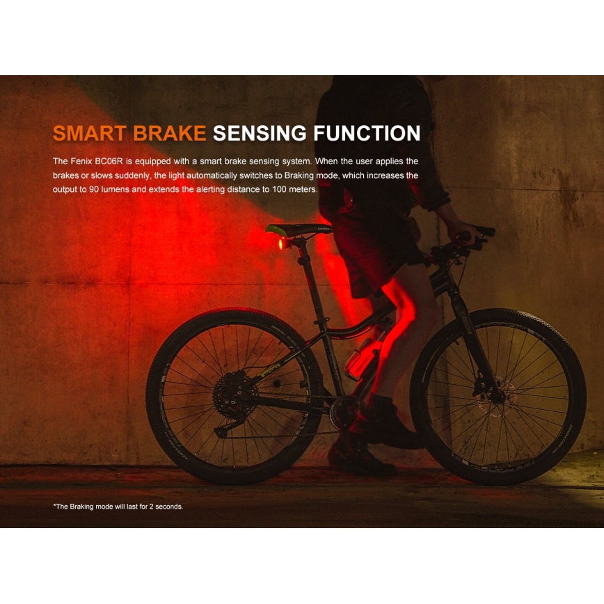 Fenix BC06R - LED Luz de bicicleta regulable y recargable LED/USB IP66 90 lm 24,5 h