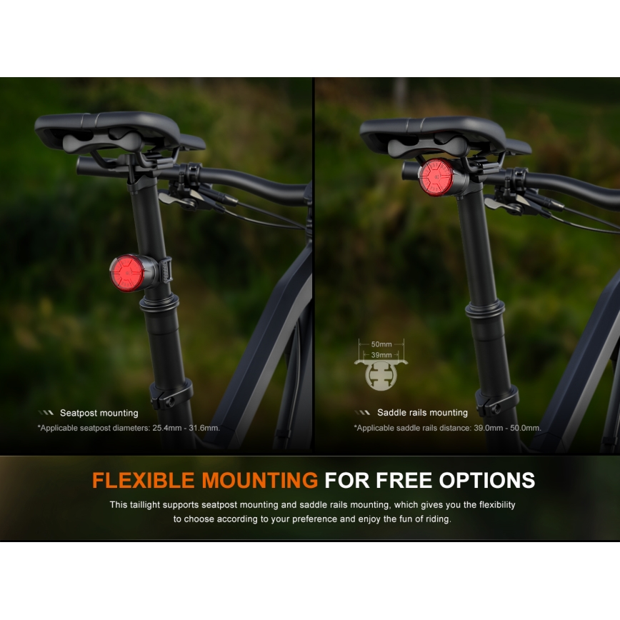 Fenix BC06R - LED Luz de bicicleta regulable y recargable LED/USB IP66 90 lm 24,5 h