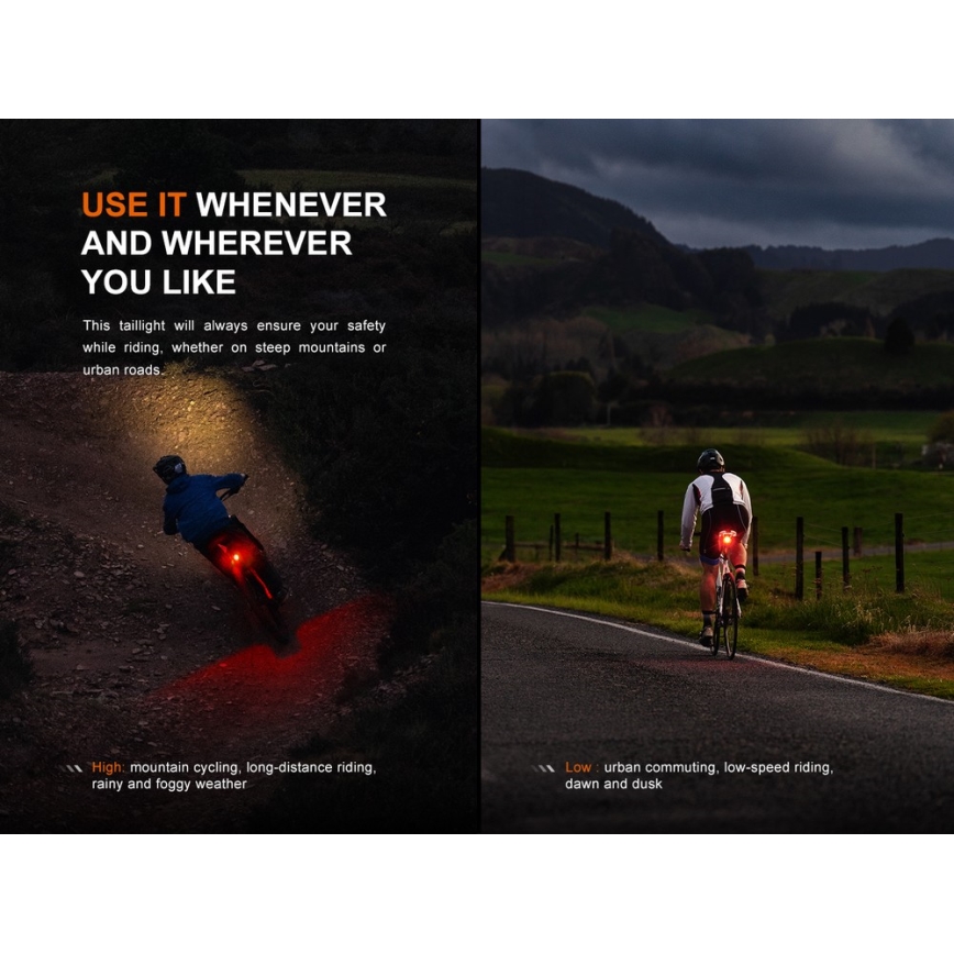Fenix BC06R - LED Luz de bicicleta regulable y recargable LED/USB IP66 90 lm 24,5 h