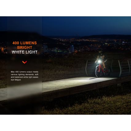 Fenix BC15R- LED Luz de bicicleta regulable y recargable LED/USB IP66 400 lm 31,5 horas
