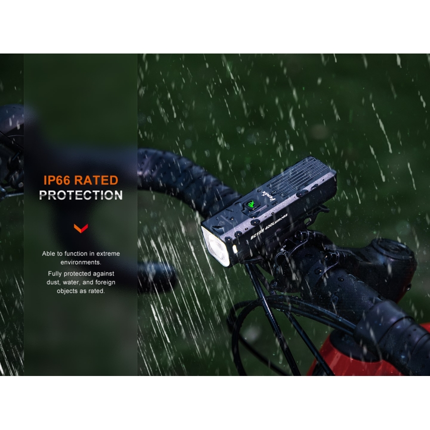 Fenix BC15R- LED Luz de bicicleta regulable y recargable LED/USB IP66 400 lm 31,5 horas