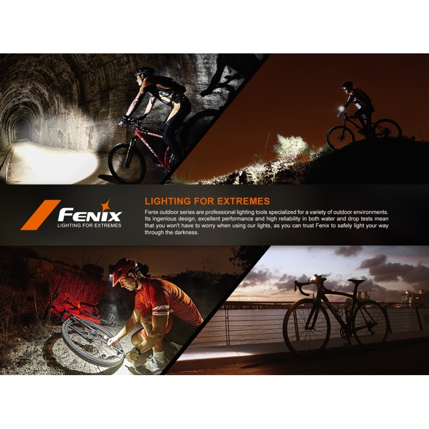 Fenix BC15R- LED Luz de bicicleta regulable y recargable LED/USB IP66 400 lm 31,5 horas