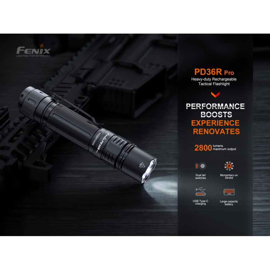 Fenix PD36RPRO - LED Linterna táctica recargable LED/USB IP68 2800 lm 42 h 5000 mAh