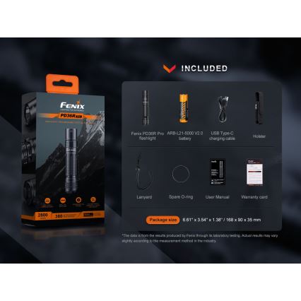 Fenix PD36RPRO - LED Linterna táctica recargable LED/USB IP68 2800 lm 42 h 5000 mAh