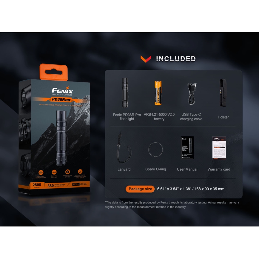 Fenix PD36RPRO - LED Linterna táctica recargable LED/USB IP68 2800 lm 42 h 5000 mAh