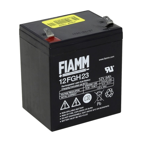 Fiamm 12FGH23 - Acumulador de plomo 12V/5Ah/faston 6,3mm
