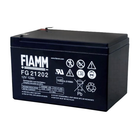 Fiamm FG21202 - Acumulador de plomo 12V/12Ah/faston 6,3mm